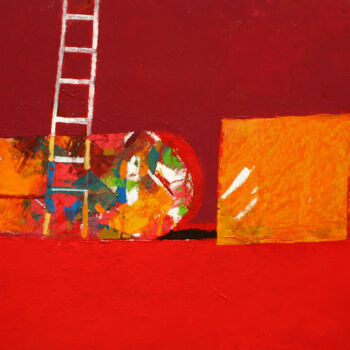 Картина под названием "escalier" - Валерий Буев, Подлинное произведение искусства, Масло