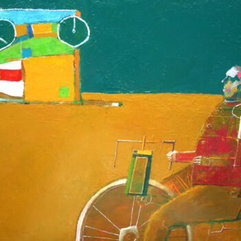 Ζωγραφική με τίτλο "biker-4" από Валерий Буев, Αυθεντικά έργα τέχνης, Λάδι