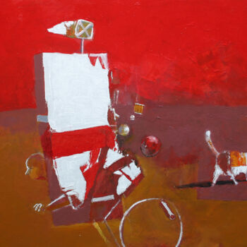Картина под названием "biker-5" - Валерий Буев, Подлинное произведение искусства, Масло