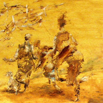Peinture intitulée "cerf-volant" par Valerii Buev, Œuvre d'art originale, Huile