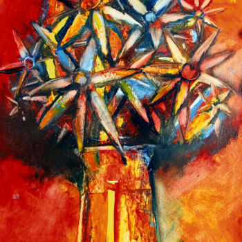 「fleurs」というタイトルの絵画 Валерий Буевによって, オリジナルのアートワーク, オイル