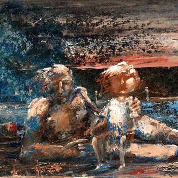 Peinture intitulée "par-la-mer" par Valerii Buev, Œuvre d'art originale, Huile