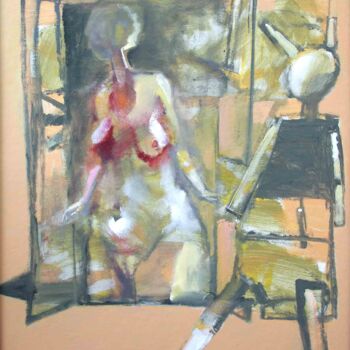Painting titled "dirty rabbit 10" by Valerii Buev, Original Artwork, Oil