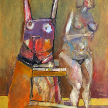 Картина под названием "Dirty rabbit 11" - Валерий Буев, Подлинное произведение искусства, Масло