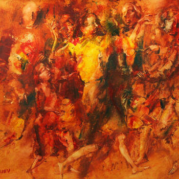 Pintura intitulada "Dansant 2" por Valerii Buev, Obras de arte originais, Óleo