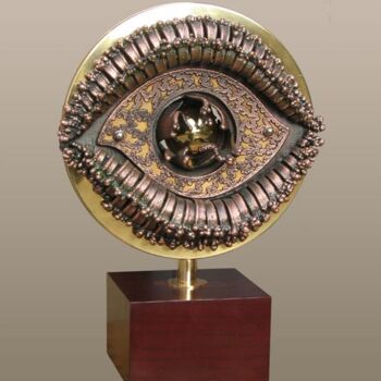 Скульптура под названием ""Всевидящее око"" - Валерий Окарский, Подлинное произведение искусства, Металлы