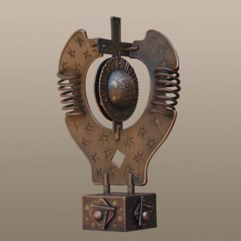 Sculpture titled ""Высший разум, науч…" by Valerii Okarskii, Original Artwork, Metals