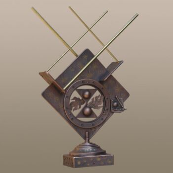 Sculpture titled ""Пересечение паралл…" by Valerii Okarskii, Original Artwork, Metals