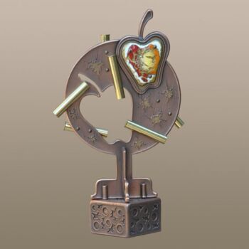 Escultura titulada ""Цель, поверженная…" por Valerii Okarskii, Obra de arte original, Metales