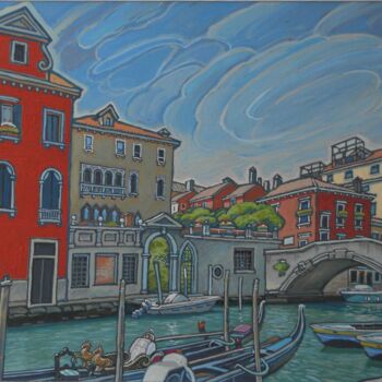 Peinture intitulée "Venice.Fondamenta D…" par Valerii Oliinyk, Œuvre d'art originale, Gouache