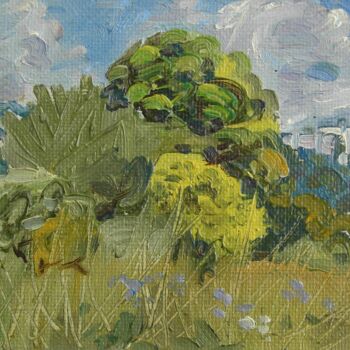 Painting titled "June greens" by Valerii Oliinyk, Original Artwork, Oil