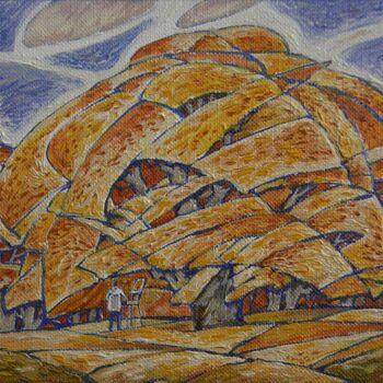 Картина под названием "Autumn en plein air" - Valerii Oliinyk, Подлинное произведение искусства, Масло