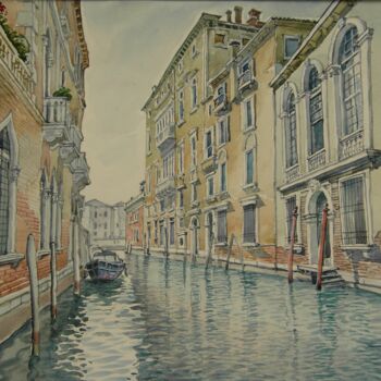 Painting titled "Venice" by Valerii Oliinyk, Original Artwork, Watercolor