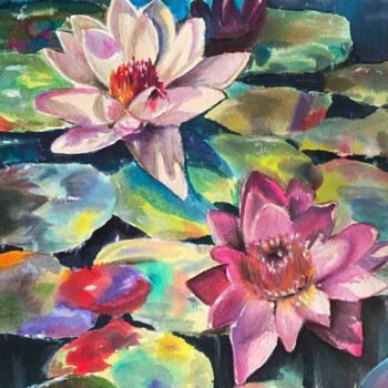 绘画 标题为“Lilies” 由Valeriia Prasol, 原创艺术品, 水彩