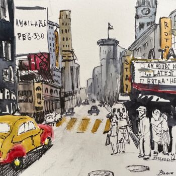 Painting titled "NYC" by Valeriia Prasol, Original Artwork, Watercolor