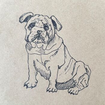 Σχέδιο με τίτλο "English bulldog" από Valeriia Prasol, Αυθεντικά έργα τέχνης, Μελάνι