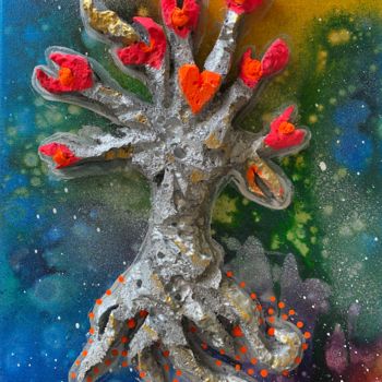 Painting titled "Tree of Emotions" by Valerijana Krasniqi, Original Artwork, 3D Modeling
