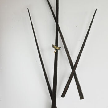 Sculpture titled "Dragon fly - wall d…" by Valerio Saltarelli Savi, Original Artwork, Metals Mounted on artwork_cat.