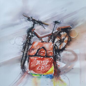 Malarstwo zatytułowany „"Biker V"” autorstwa Valerio Scarapazzi, Oryginalna praca, Akwarela