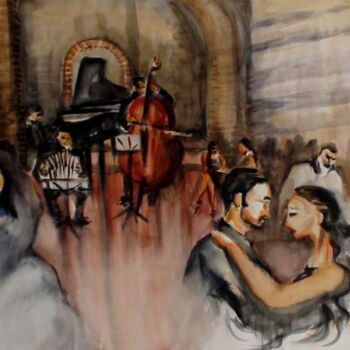 Pittura intitolato "''tango al KINA ART…" da Valerio Scarapazzi, Opera d'arte originale