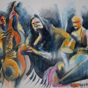 Painting titled "'' ...a jazz vision…" by Valerio Scarapazzi, Original Artwork