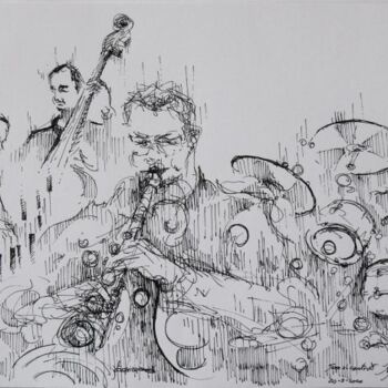 Drawing titled ""Jazz al Centro , 2…" by Valerio Scarapazzi, Original Artwork