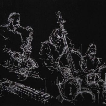 Drawing titled ""BeBop Jazz Club ,…" by Valerio Scarapazzi, Original Artwork