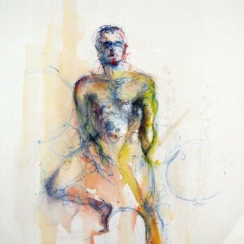 Рисунок под названием ""studio di nudo mas…" - Valerio Scarapazzi, Подлинное произведение искусства