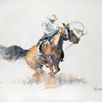 Malerei mit dem Titel ""cavallo I"" von Valerio Scarapazzi, Original-Kunstwerk