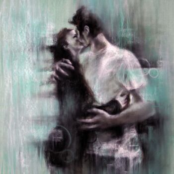 Pittura intitolato ""young lovers"" da Valerio Scarapazzi, Opera d'arte originale, Altro