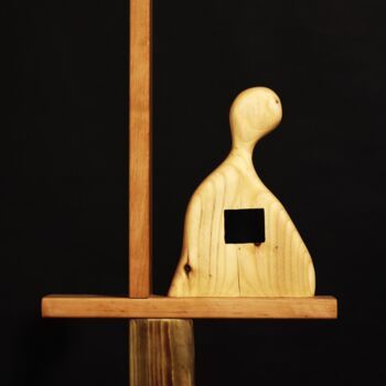 Sculpture titled "The window of my so…" by Valeriu Cazacevschi, Original Artwork, Wood