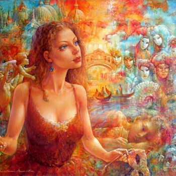 Painting titled "Carnival morning" by Valeriy Kot, Original Artwork, Oil
