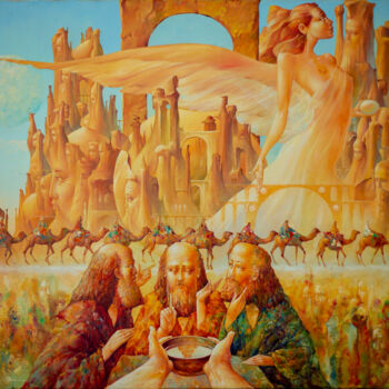 Painting titled "Eternal Road to Bab…" by Valeriy Kot, Original Artwork, Oil