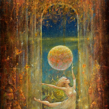 Painting titled "Lonely Star Dancing" by Valeriy Kot, Original Artwork, Oil