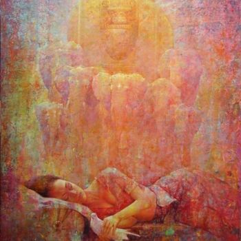 Картина под названием "DREAM IN THE HANDS" - Valeriy Kot, Подлинное произведение искусства, Масло