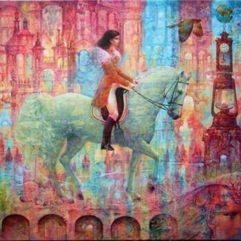 Картина под названием "TOWN OF MEMORIES" - Valeriy Kot, Подлинное произведение искусства, Масло