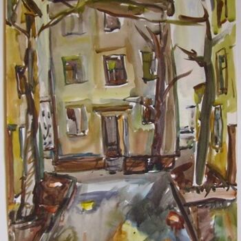 Peinture intitulée "immeubles" par Valériy Mishchenko, Œuvre d'art originale, Huile