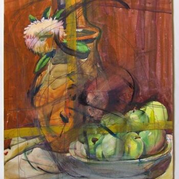 Painting titled "pommes" by Valériy Mishchenko, Original Artwork, Oil