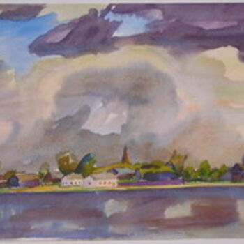 Painting titled "nuages" by Valériy Mishchenko, Original Artwork, Oil