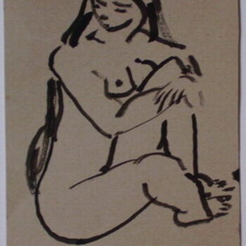 Dessin intitulée "nue" par Valériy Mishchenko, Œuvre d'art originale, Autre