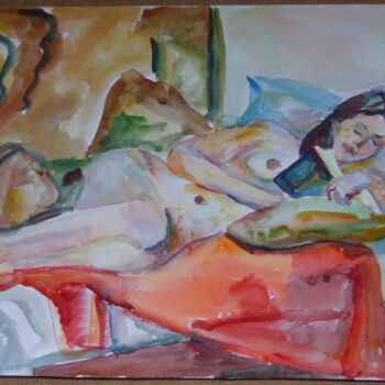 Peinture intitulée "nue" par Valériy Mishchenko, Œuvre d'art originale