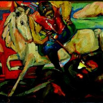 Painting titled "cheval" by Valériy Mishchenko, Original Artwork, Oil