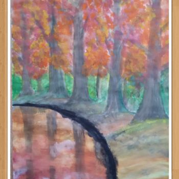 Pintura titulada "Autumn forest" por Valeriya Boshernitsan, Obra de arte original, Acuarela
