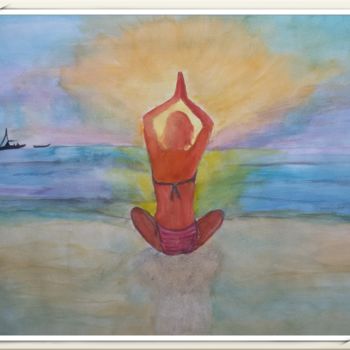 Pintura titulada "Meditation" por Valeriya Boshernitsan, Obra de arte original, Acuarela