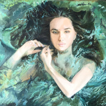 Malerei mit dem Titel "Офелия" von Valeriia Petrova, Original-Kunstwerk, Öl