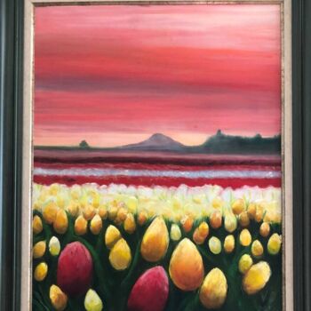 Картина под названием "Tulips" - Valeriya Samchileeva, Подлинное произведение искусства, Масло