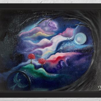 Картина под названием "The birth of new wo…" - Valeriya Samchileeva, Подлинное произведение искусства, Масло