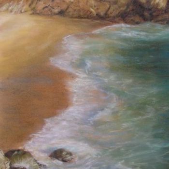 Painting titled "пустынный пляж" by Valerii Bender, Original Artwork, Oil