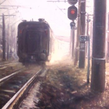 Painting titled "Питерский прошел" by Valerii Bender, Original Artwork, Oil