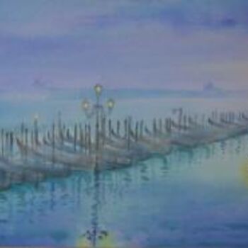 Pintura intitulada "aqua alta" por Valéry Codogno, Obras de arte originais, Aquarela